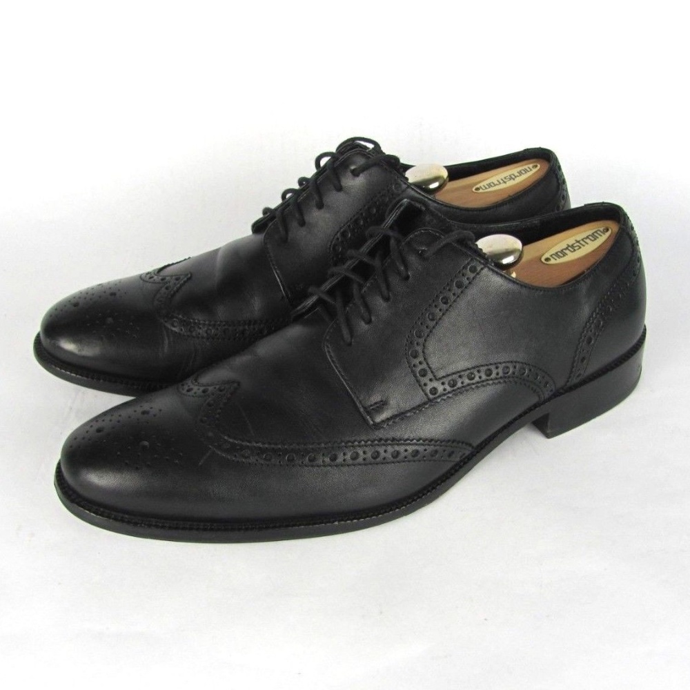 COLE HAAN Benton Black Wingtip Oxford Shoes 11.5